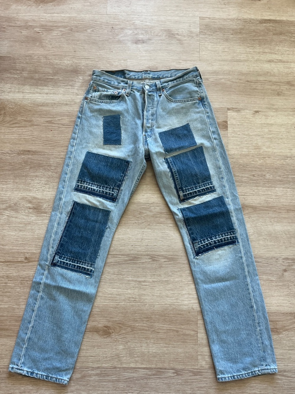 Light Wash Patchwork vintage Levi’s